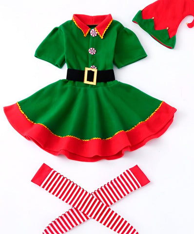 Fancydresswale Christmas elf dress santa costume for Girls and women