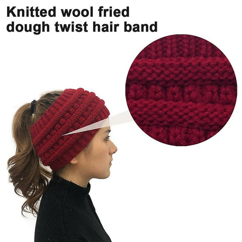 Fancydresswale Knitted Wool Headband for Women Cozy Soft & Stylish Winter Accessory Head Cover Claret