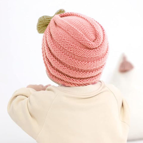 Fancydresswale Warm Knitted Baby Wool Hat For Infants & Toddlers Autumn Flower Soft & Cozy For Little Ones Newborn Headwear Winters- Light Brown