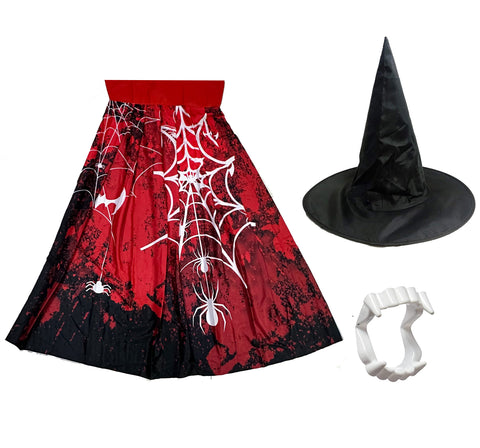 Halloween costume dress for boys and girls with cap and draculla teeth