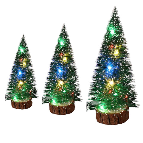 Fancydresswale LED Christmas Tree Set of 3 (10 cm, 20 cm and 30 cm), Compact Christmas Tree for Santa Christmas Decoration