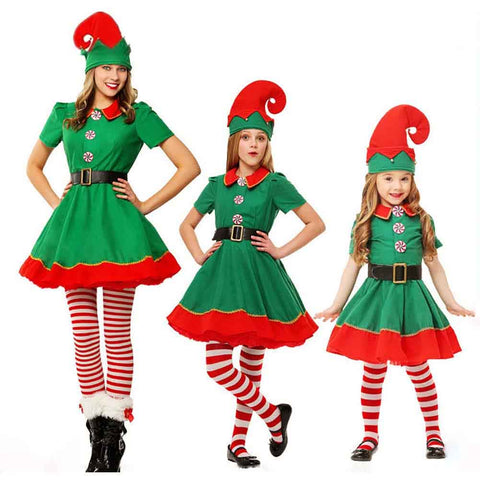 Fancydresswale Christmas elf dress santa costume for Girls and women