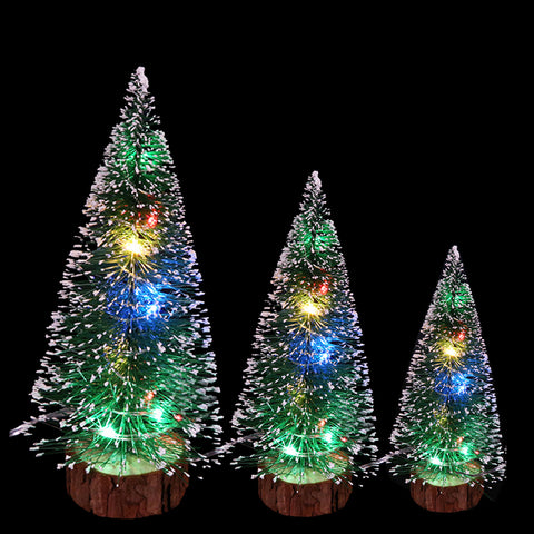 Fancydresswale LED Christmas Tree Set of 3 (10 cm, 20 cm and 30 cm), Compact Christmas Tree for Santa Christmas Decoration