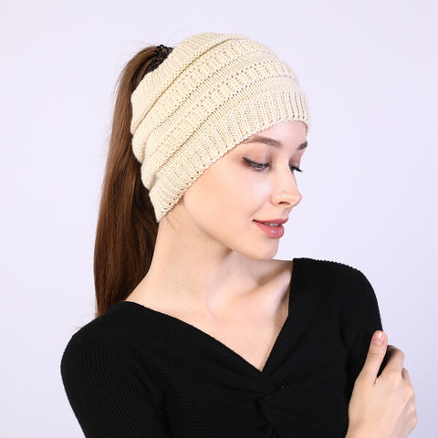 Fancydresswale Knitted Wool Headband for Women Cozy Soft & Stylish Winter Accessory Head Cover Beige