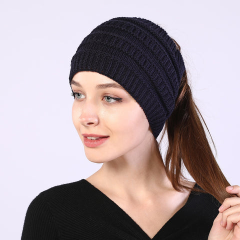 Fancydresswale Knitted Wool Headband for Women Cozy Soft & Stylish Winter Accessory Head Cover Navy Blue