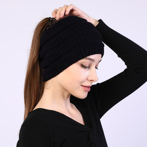 Fancydresswale Knitted Wool Headband for Women Cozy Soft & Stylish Winter Accessory Head Cover Black