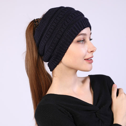 Fancydresswale Knitted Wool Headband for Women Cozy Soft & Stylish Winter Accessory Head Cover Navy Blue