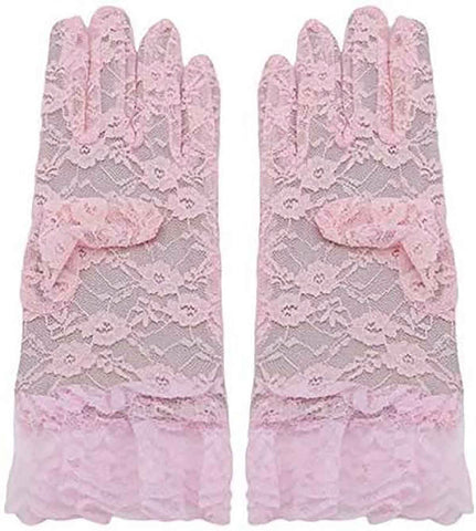 Fancydresswale  Lace Gloves Women Elegant Gloves Bridal Lace Gloves Floral Pattern Lace Gloves for Wedding Dress Evening Dress