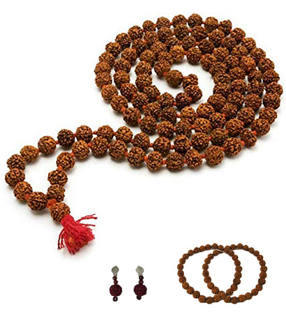 FancyDressWale Rudraksh Mala Set for Mythological Theme Fancy Dress Competitions, Ideal for King, Queen, or Vanvasi Raja Rani Costumes