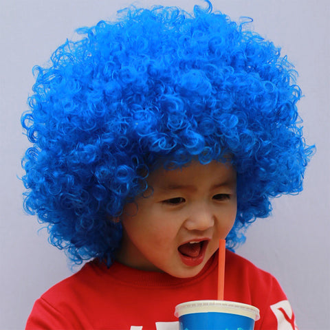 Fancydresswale blue Wig Colorful Unisex Party Prop Wigs for Kids and Adults -Blue