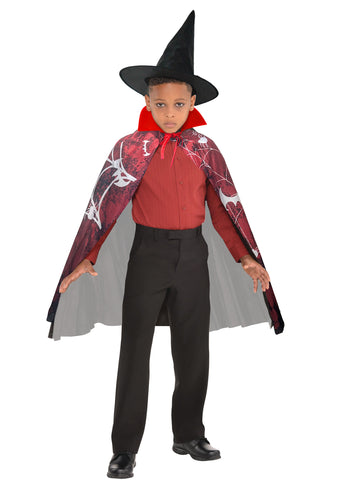 Halloween costume dress for boys and girls with cap and draculla teeth