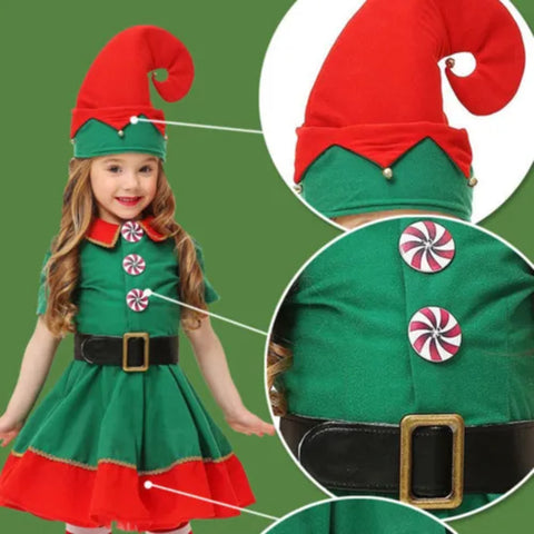 Fancydresswale Christmas elf dress santa costume for Girls and women