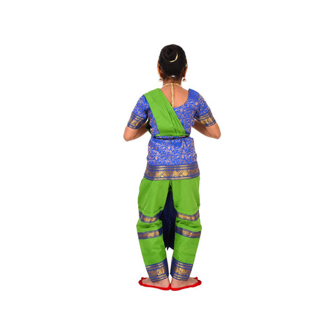 Bharatnatyam dress Blue and Green for Fancy Dress/Costume Competitions/School Events/Annual Functions